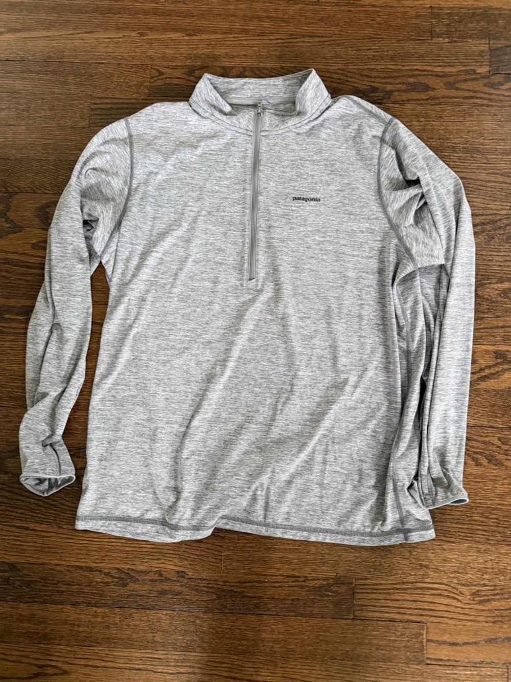 Patagonia Men’s 1/4 Zip Pullover Large Gray Lightweight Performance Layer